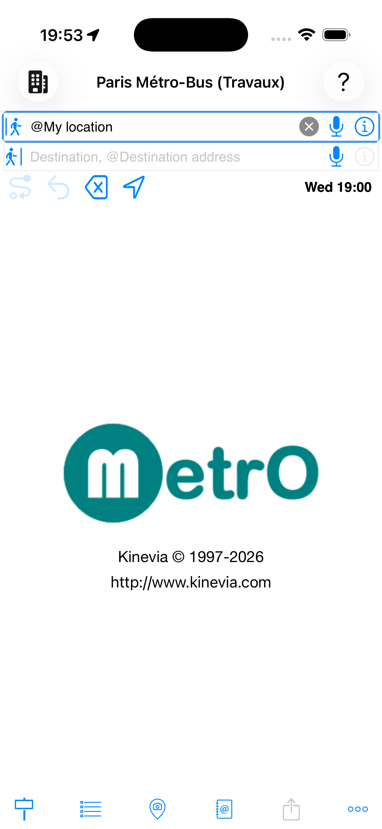 Écran principal MetrO