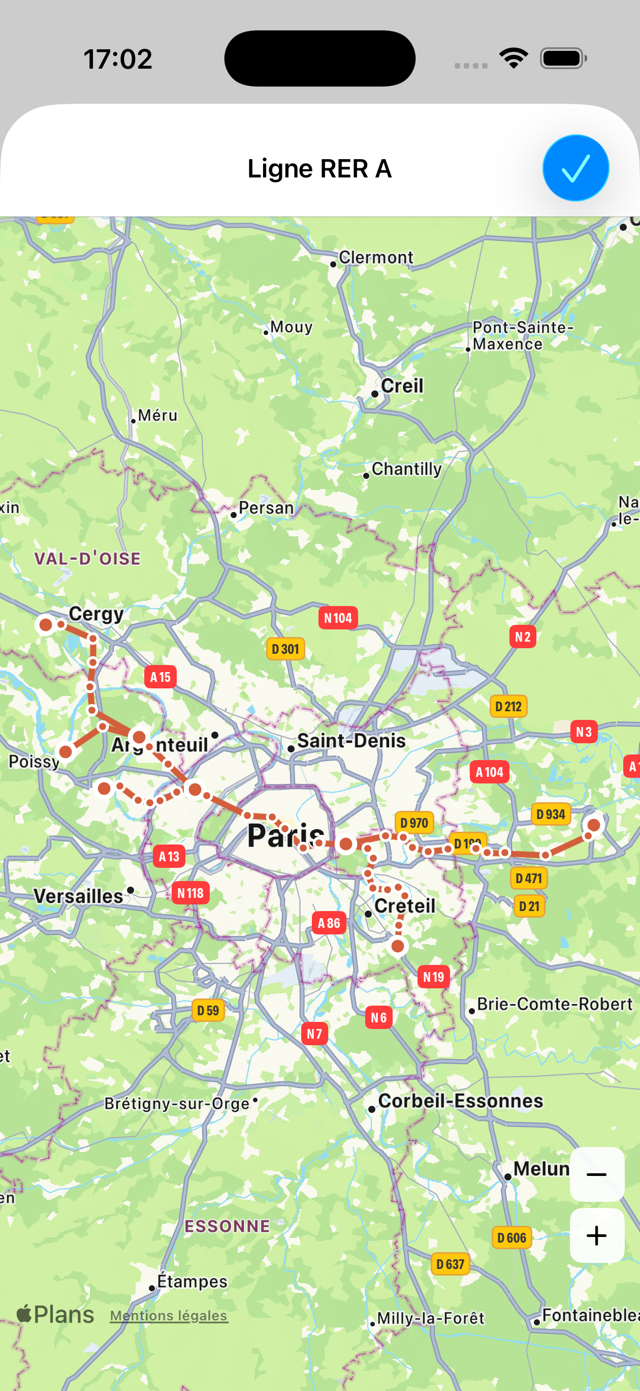 Carte Ligne RER A