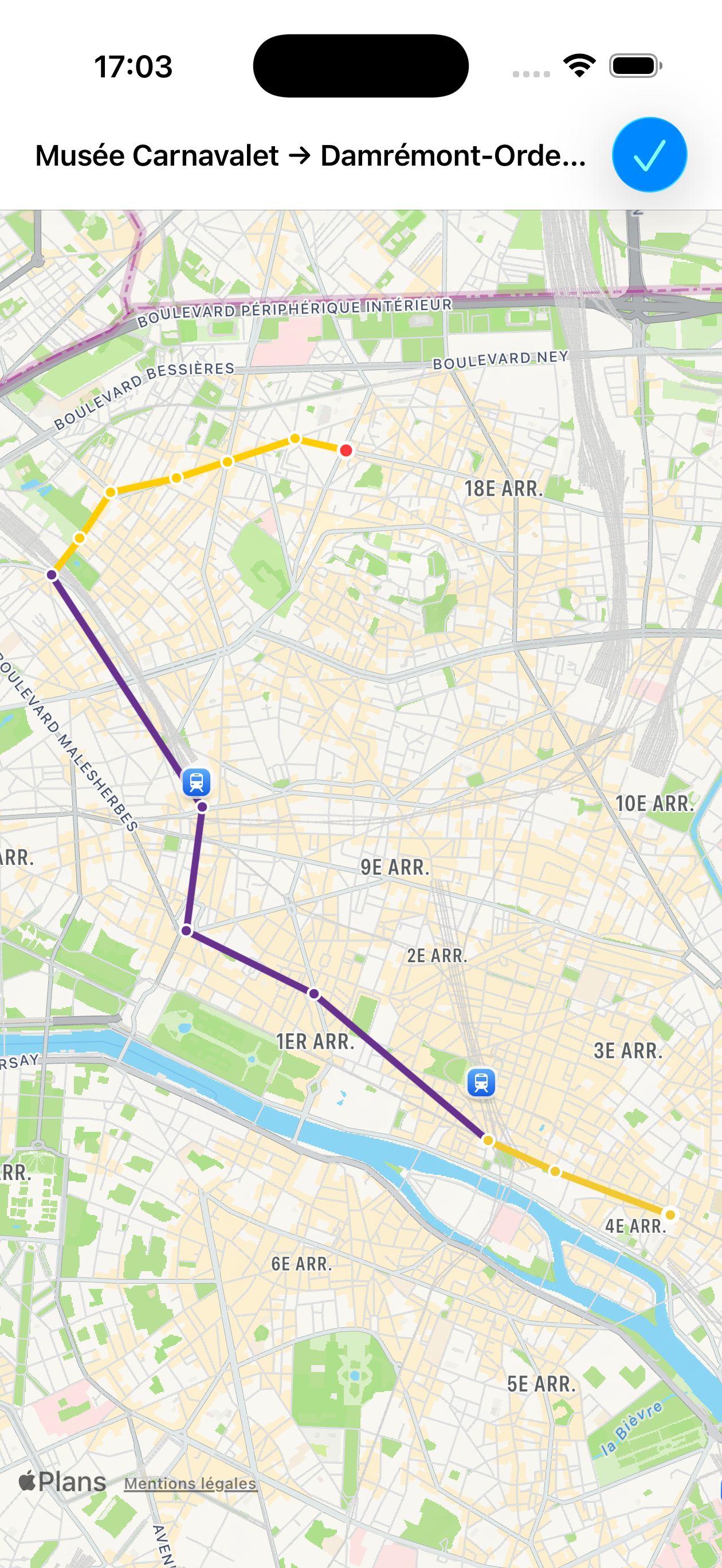 Carte du trajet